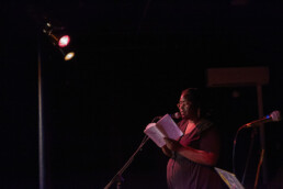 reading on stage